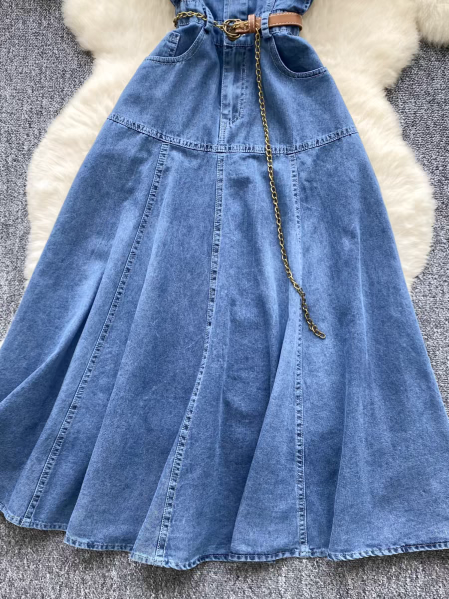 Marissa Summer Ruffle Denim Dress
