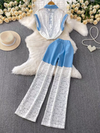 Rihanna Summer Denim Lace Two Piece Set - 24th Spoke