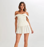 Natalie Summer Pleated Top Skirt Set
