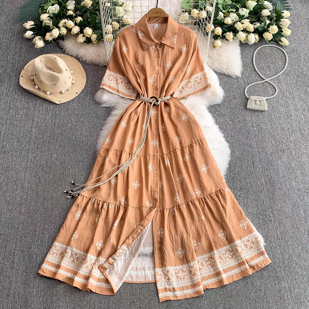 Lyndsy Summer Ruffle Long Skirt Dress - 24th Spoke