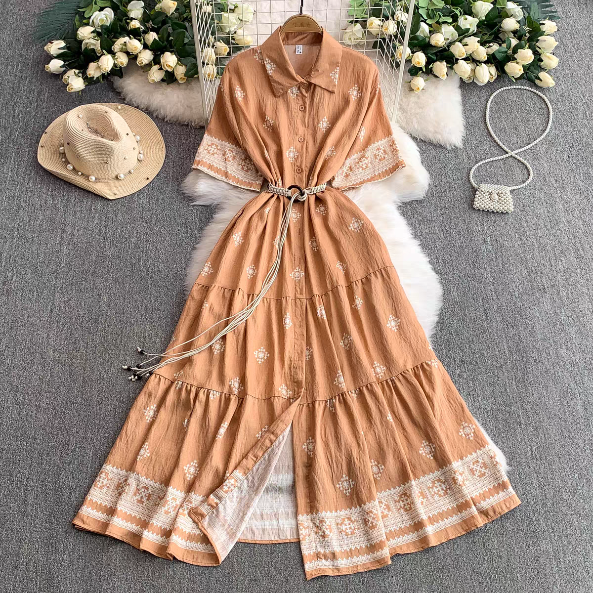 Lyndsy Summer Ruffle Long Skirt Dress - 24th Spoke
