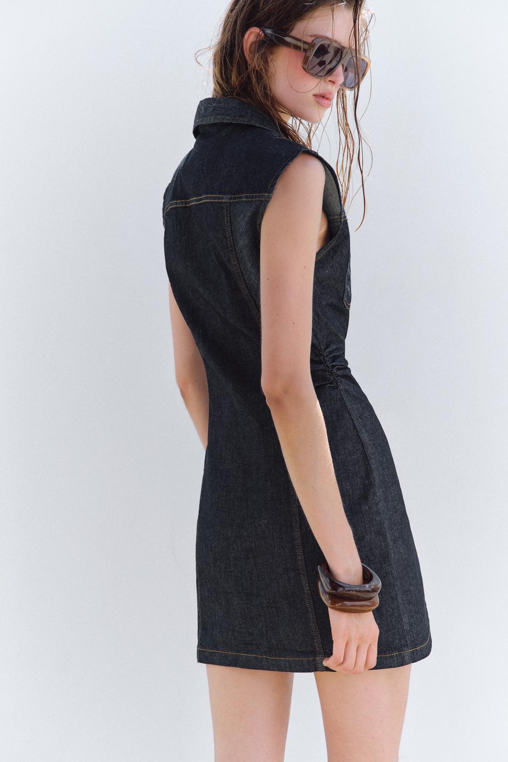 Kate Summer Denim Mini Pleated Dress