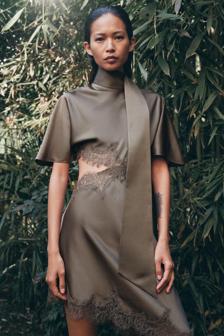 ZW COLLECTION SATIN LACE DRESS ZW COLLECTION SATIN LACE DRESS