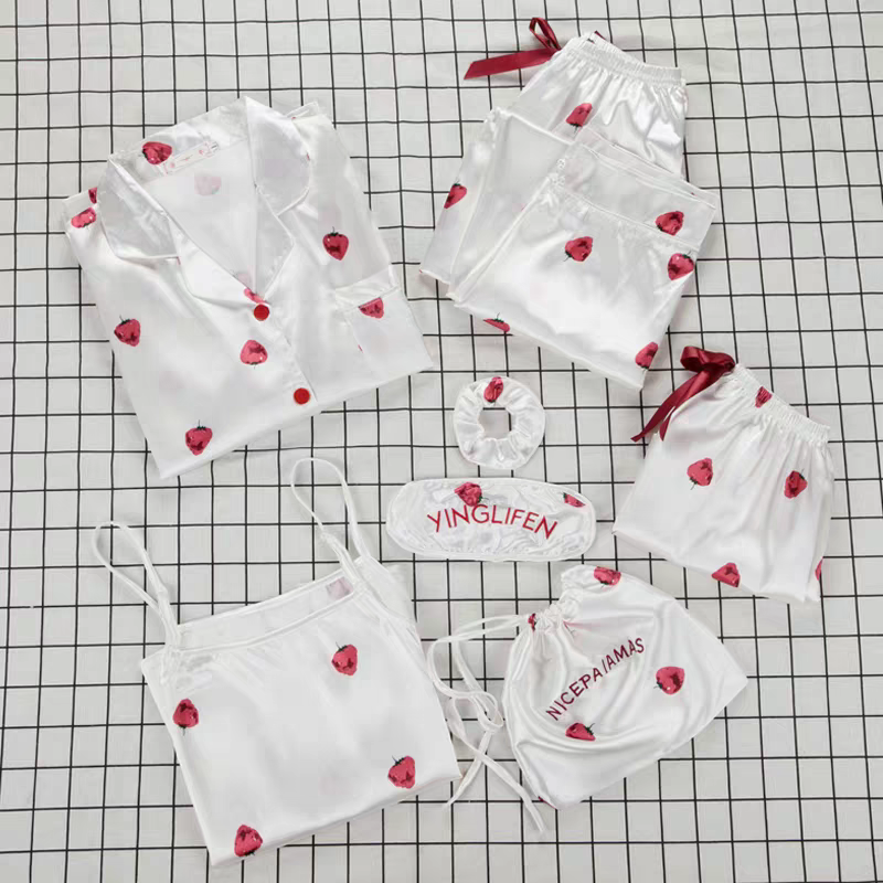 7 Piece Silk Night Suit