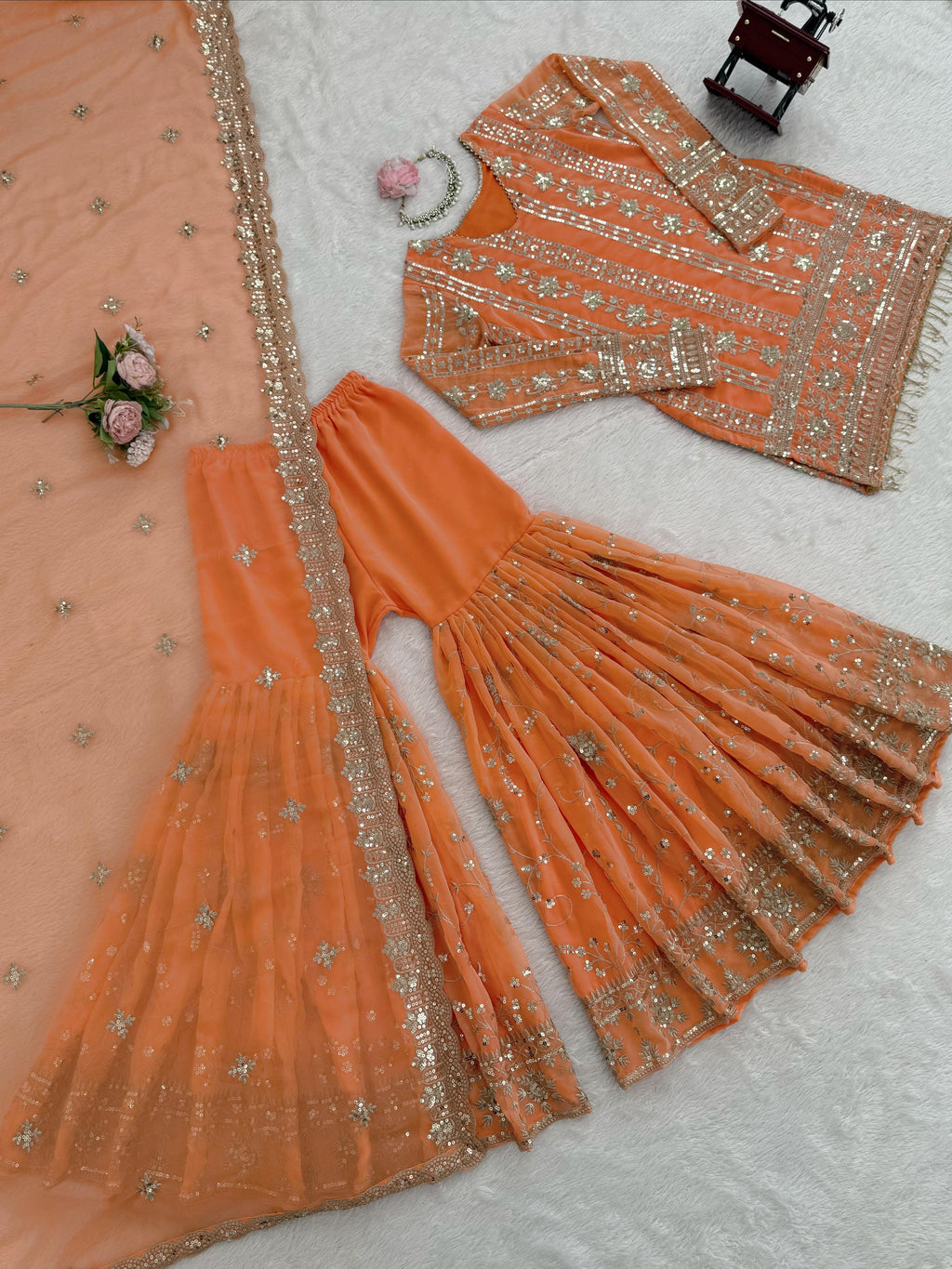Pastel Colour Readymade sharara set