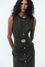 Michelle Summer Midi Belt Dress