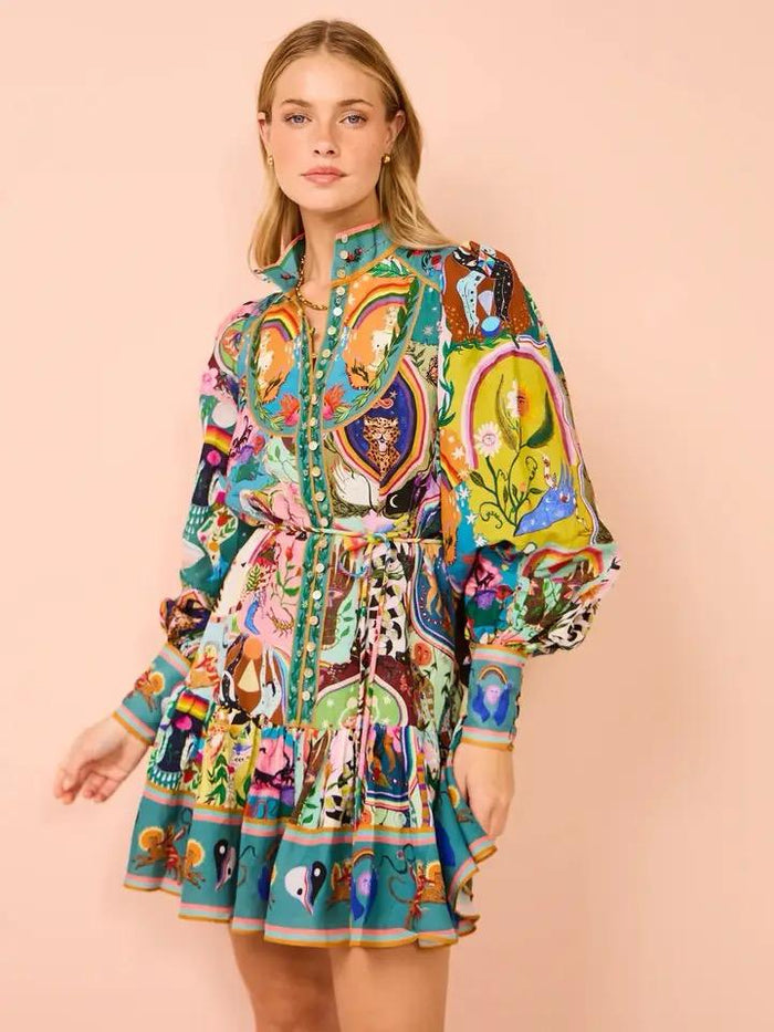 Eliot Summer Printed Retro Dress 24th Spoke