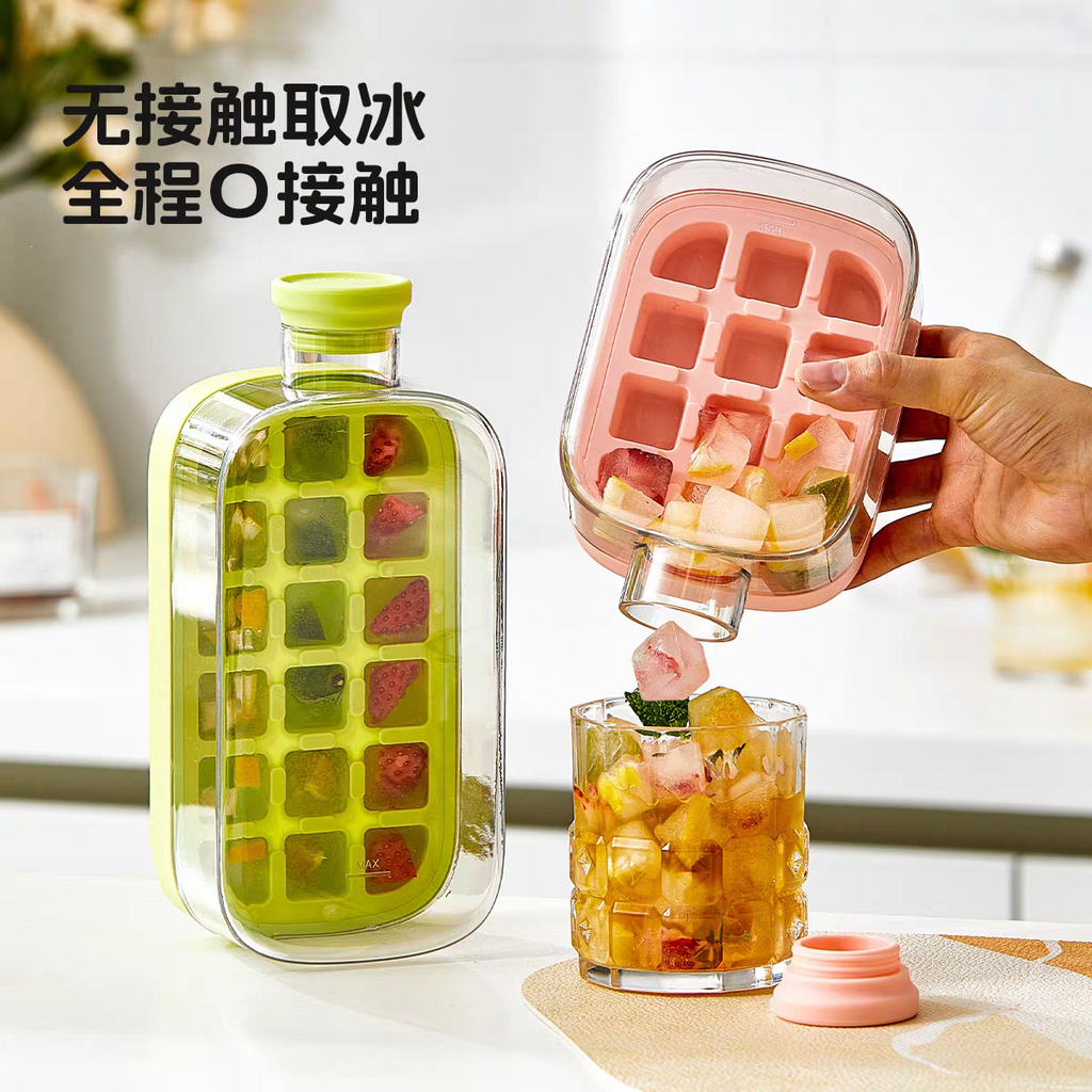 Summer Portable Ice Cube Bottle With Straw
