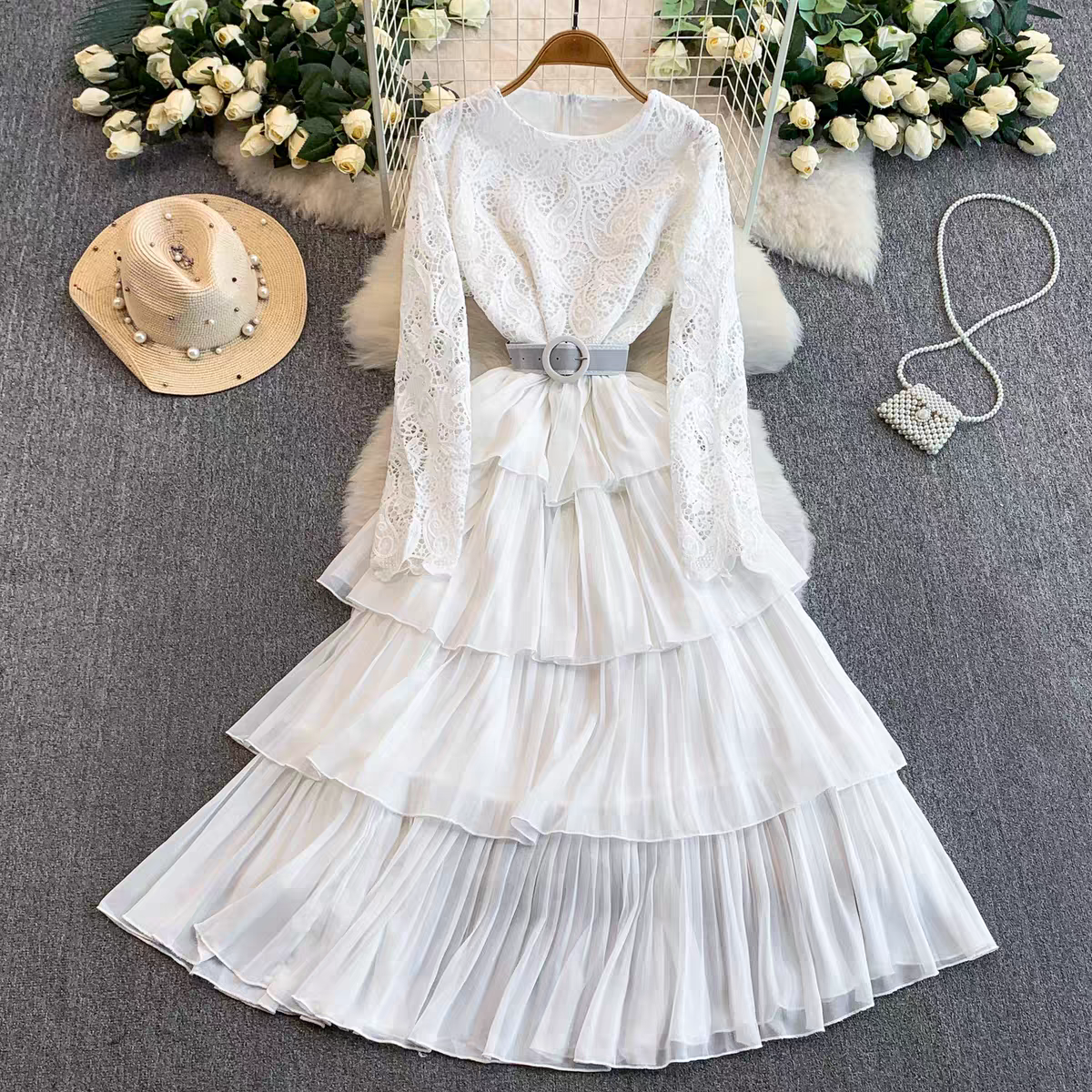 Hannah Long Ruffle Dress