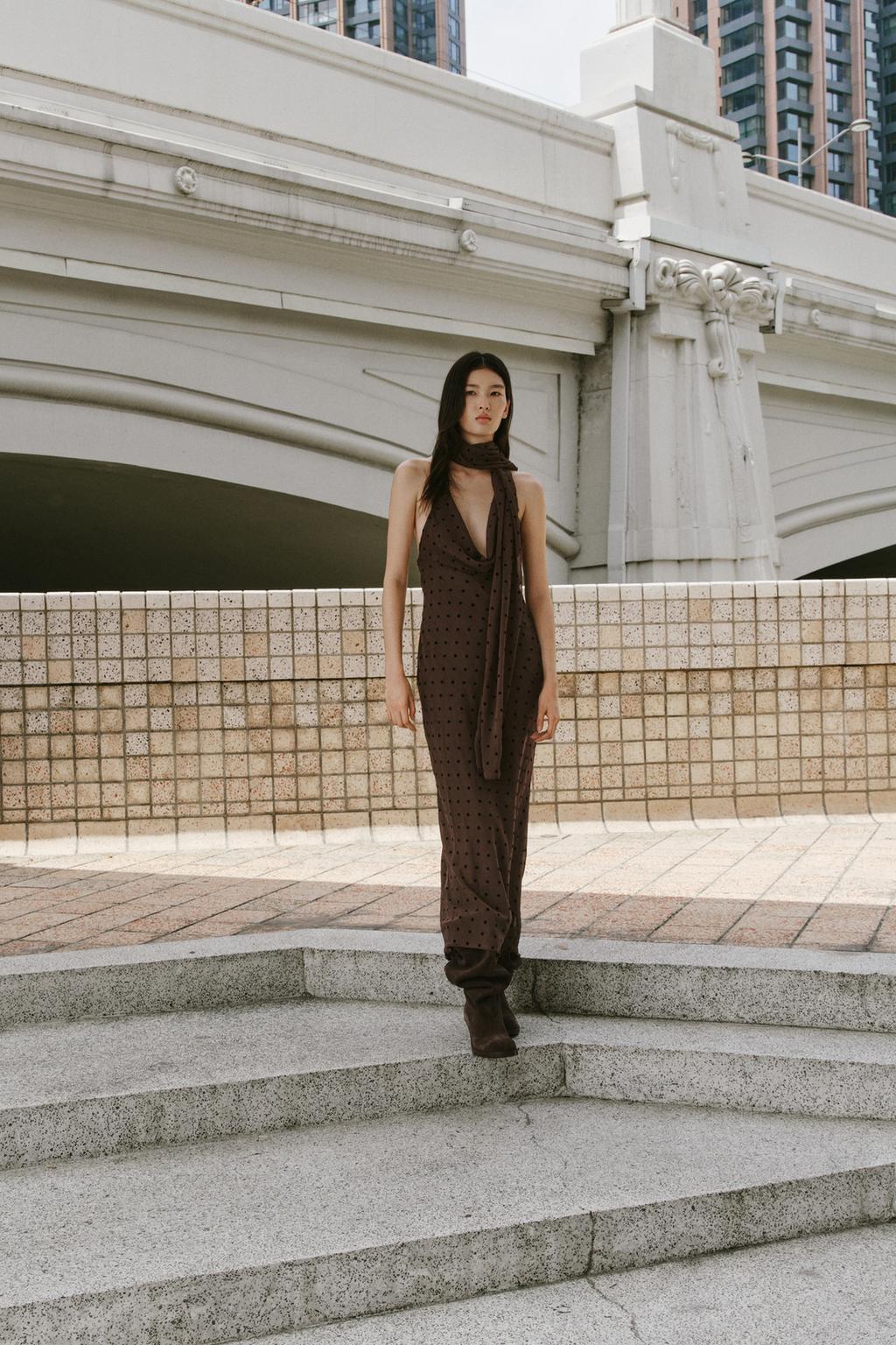 Michelle Summer Polka Long Dress