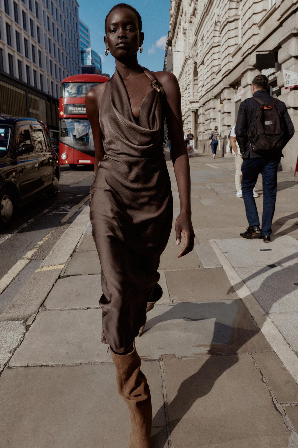 Tara Satin Midi Dress