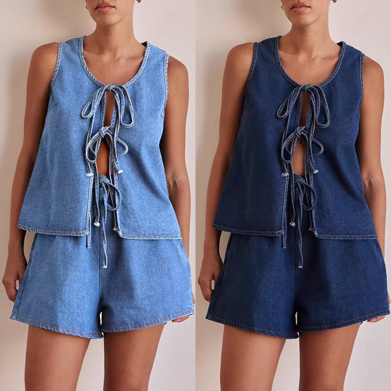 Marissa Summer Denim Two Piece Set