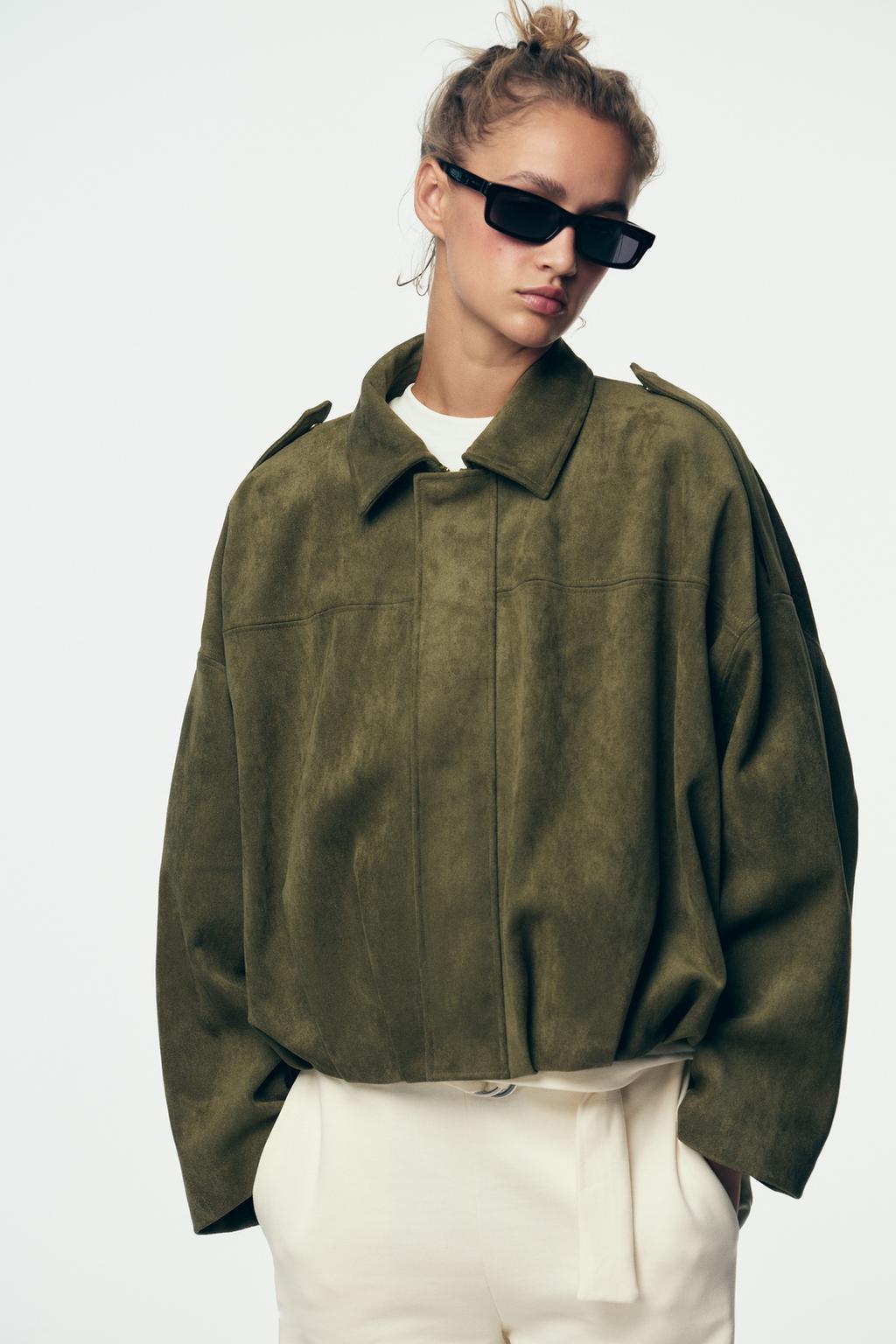 Eva Winter Zara Suede Bomber Jacket