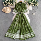 Lyndsy Summer Ruffle Long Skirt Dress - 24th Spoke