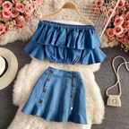 Hilarie Summer Two Piece Denim Dress