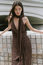 Michelle Summer Polka Long Dress