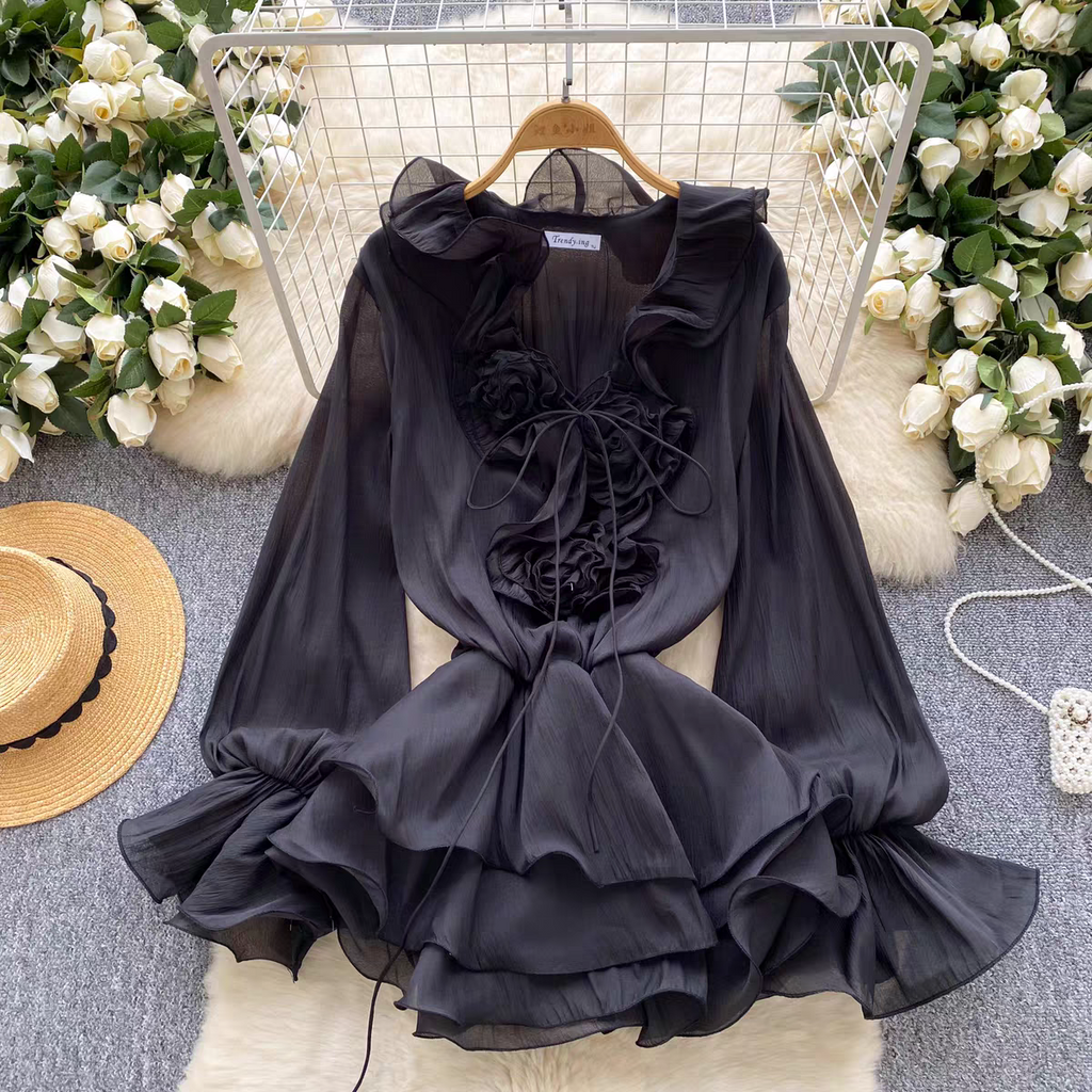 Alison Summer Ruffle Chiffon Dress - 24th Spoke