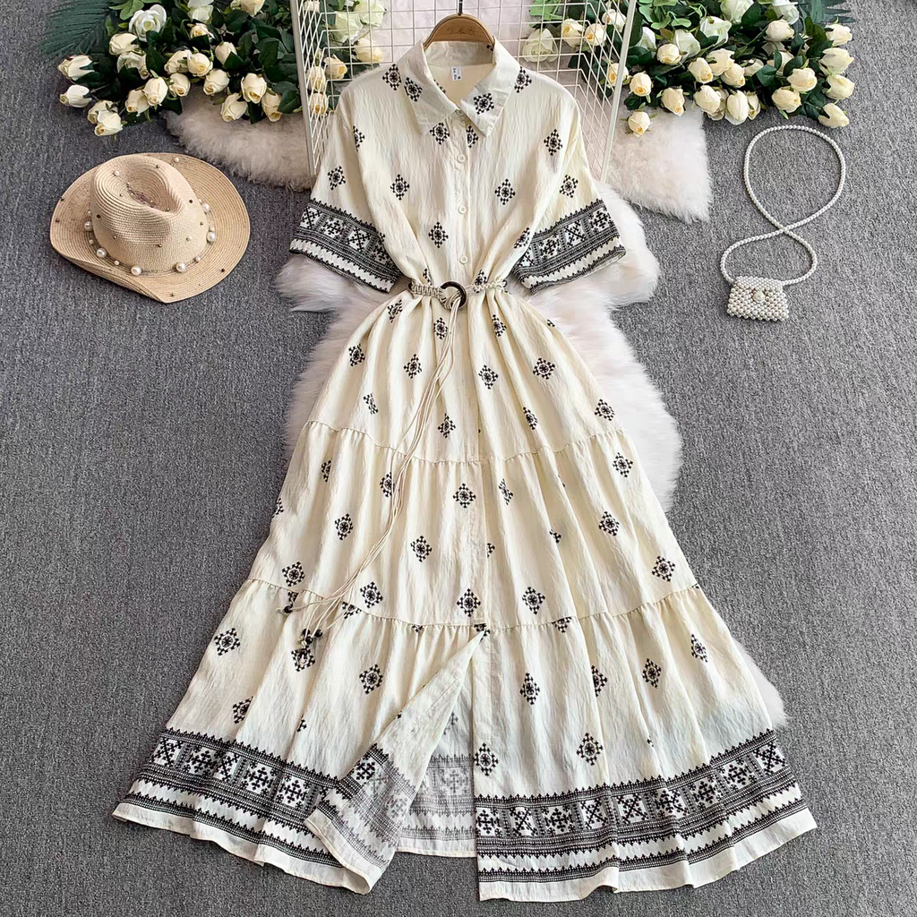 Lyndsy Summer Ruffle Long Skirt Dress - 24th Spoke