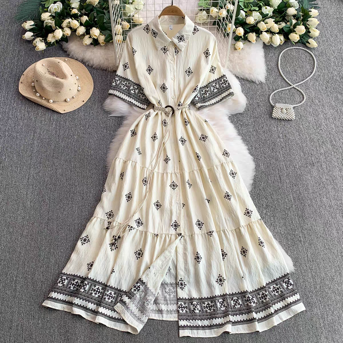 Lyndsy Summer Ruffle Long Skirt Dress - 24th Spoke