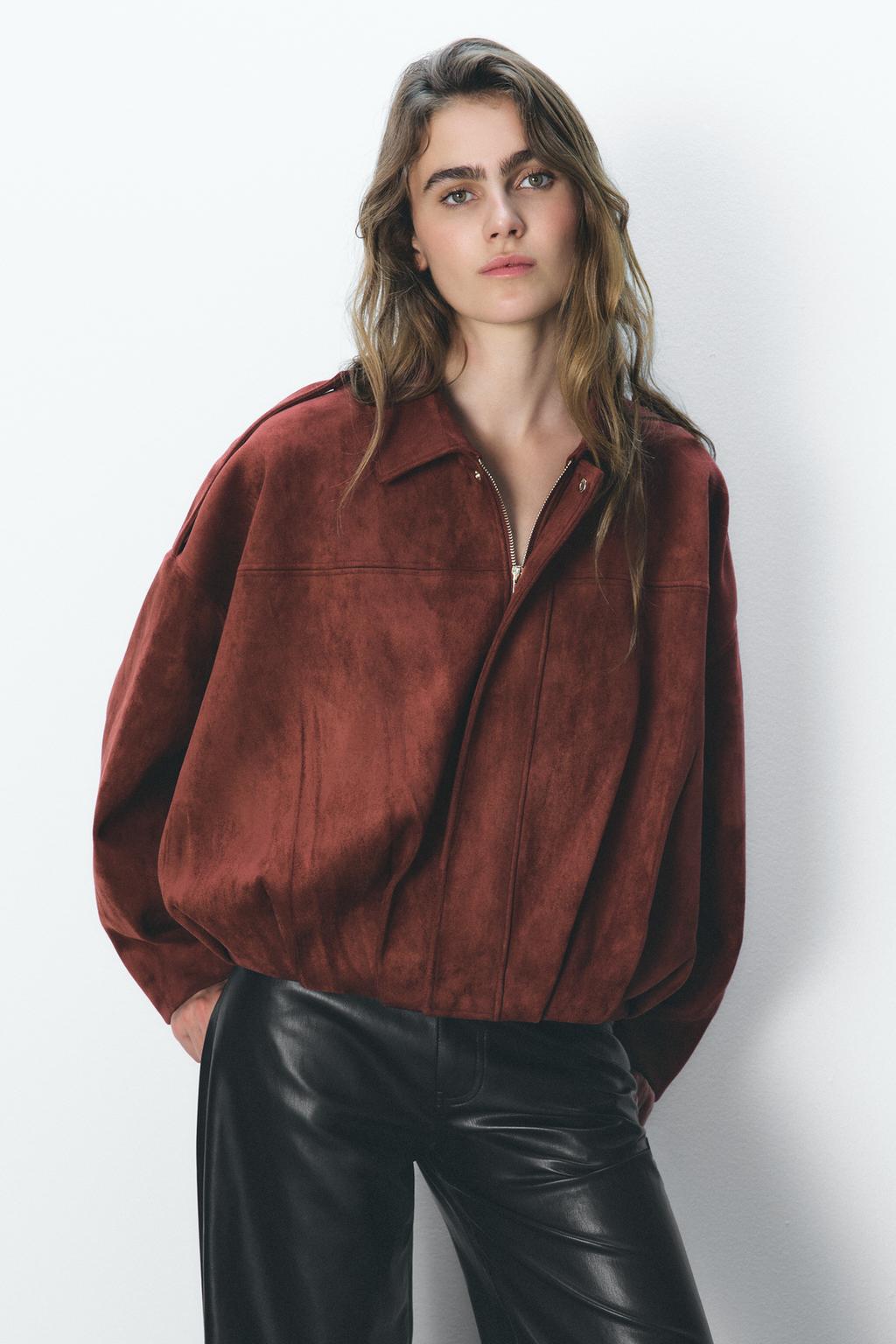 Eva Winter Zara Suede Bomber Jacket