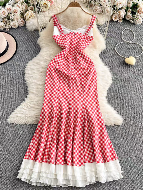 Scarlett Summer Plaid Ruffle Dress