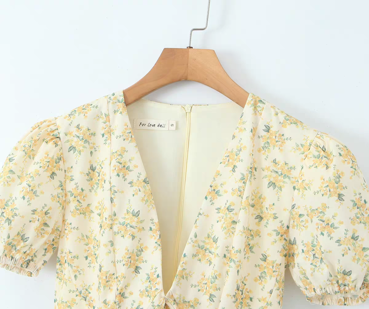 Nina Summer Floral V Neck Dress - 24th Spoke
