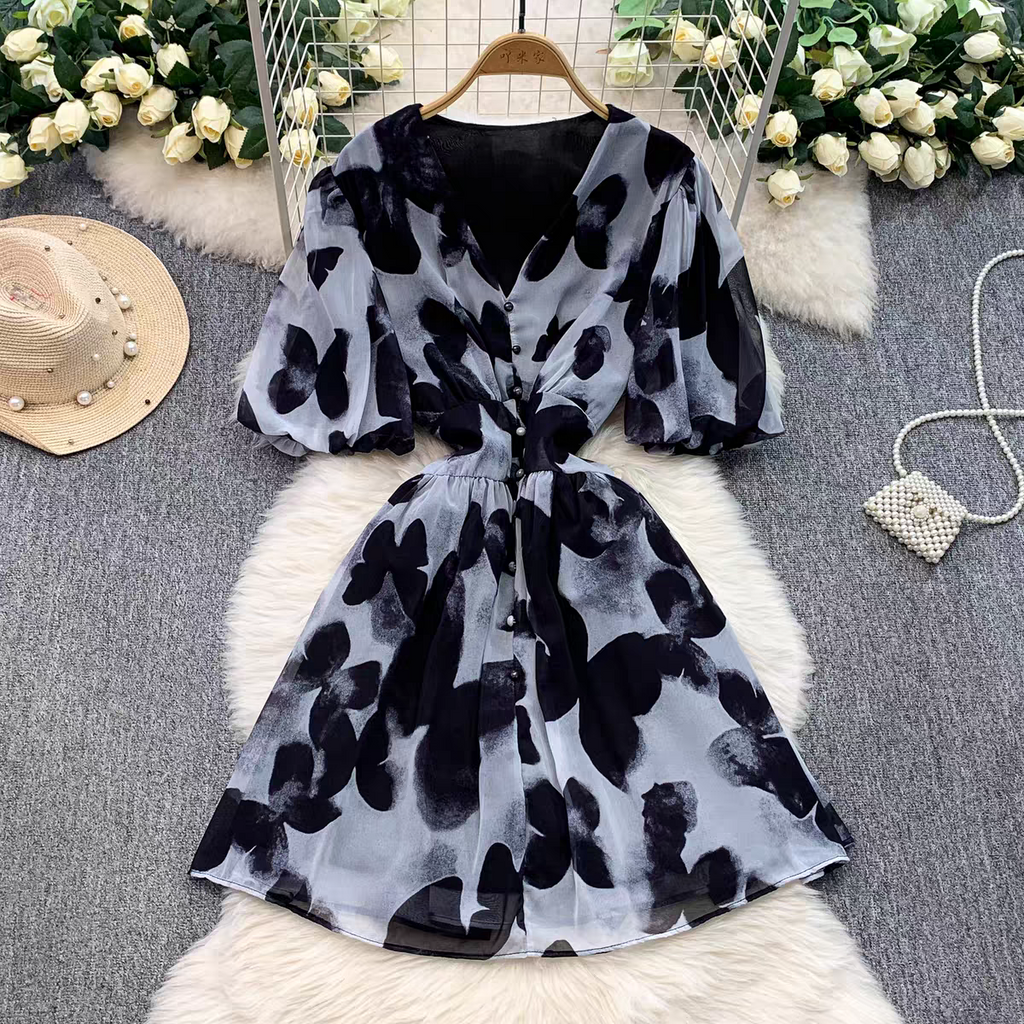 Jeanne Summer V neck Summer Vacation Dress