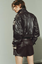 Mrunal Leather Short Jacket