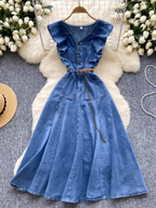 Marissa Summer Ruffle Denim Dress