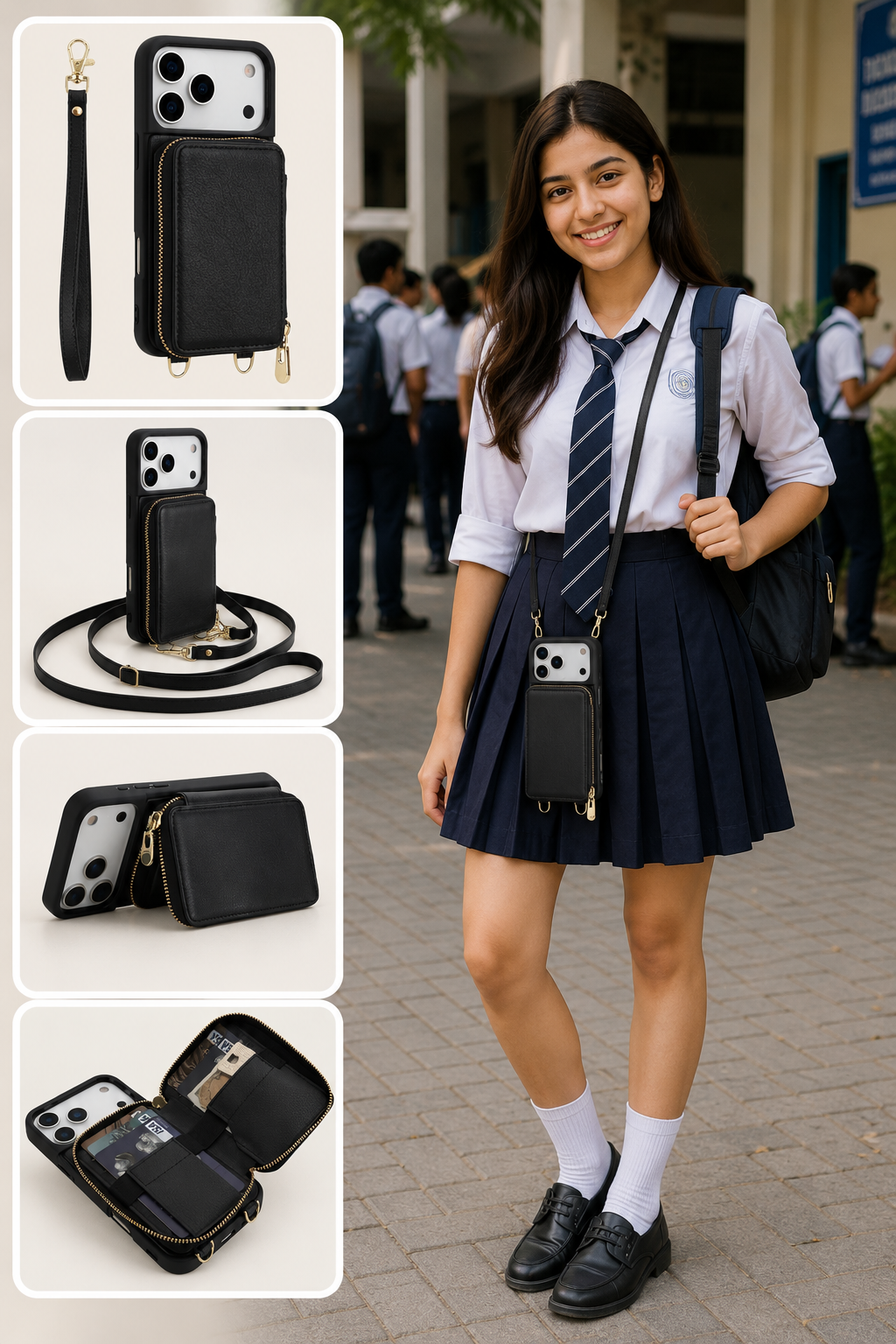 I Phone Cover With Wallet & Sling, Crossbody Handbag