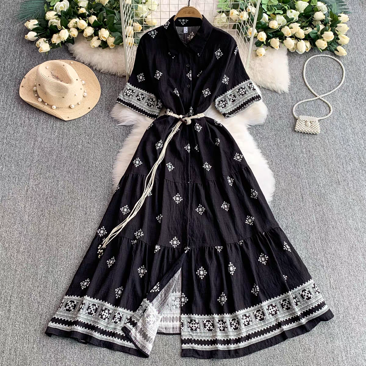 Lyndsy Summer Ruffle Long Skirt Dress - 24th Spoke
