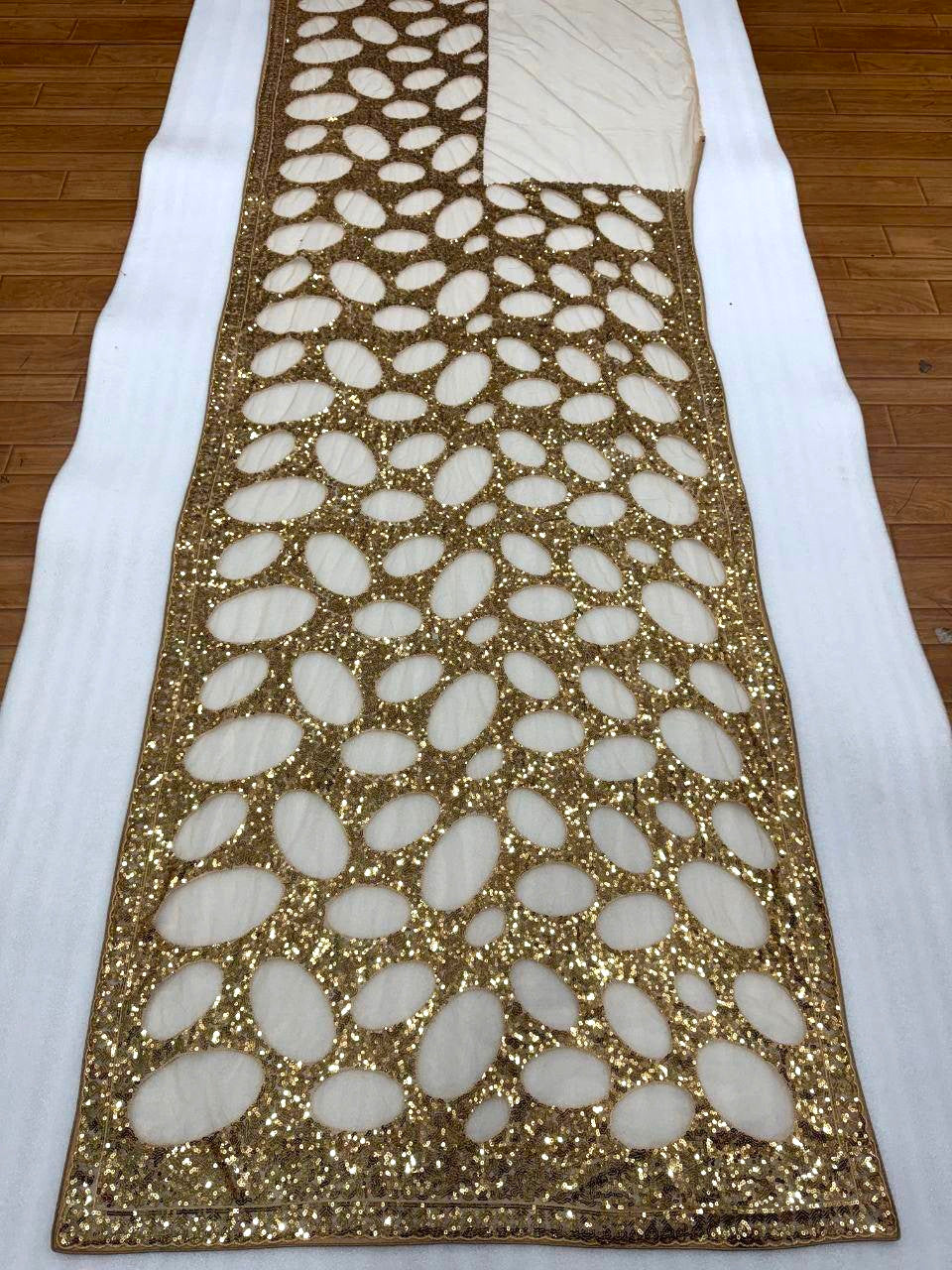 Classic Instagram Trending Golden Sequine saree for party and cocktail look