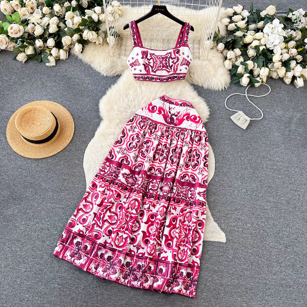 Natalie Summer Two Piece Top+Skirt  Set