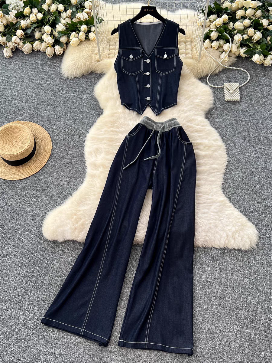 Olivia Summer Denim Airport Coord Set