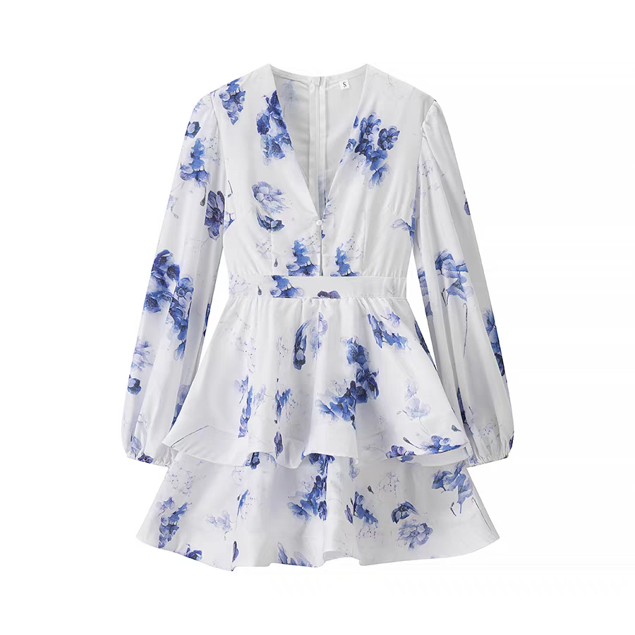 Alison Summer V Neck Puff Sleeves Dress - 24th Spoke