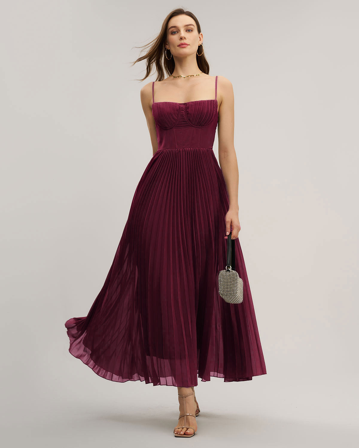 Sweetheart Neck Flowy Slip Maxi Dress