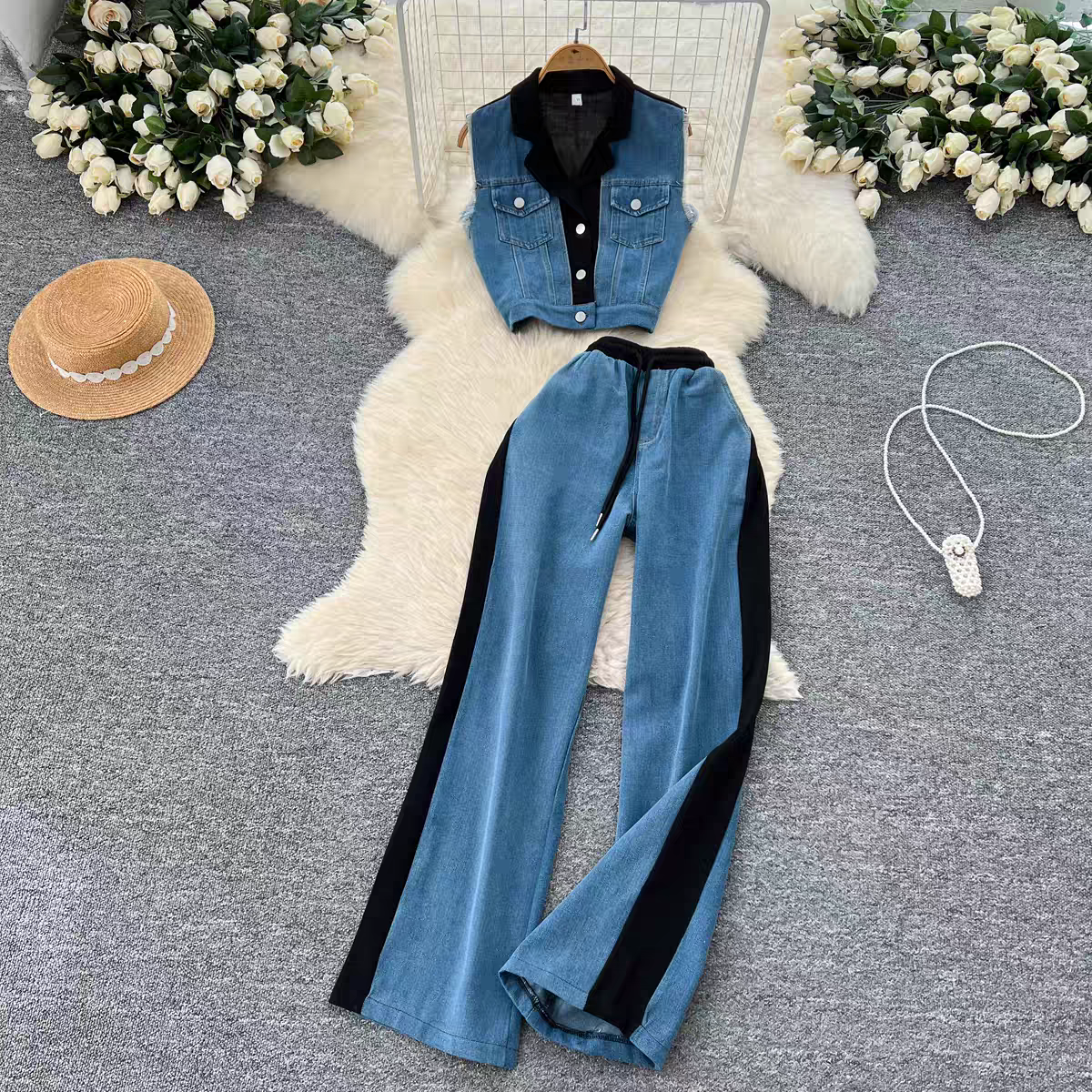 Maria Summer Two Piece Denim Set