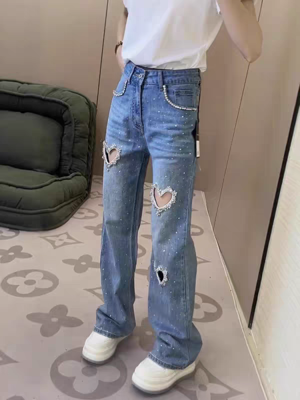 Samantha Diamond Stud High Quality Heart Shaped Denim