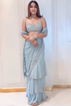 Ruffle  Lehenga Saree for wedding wear