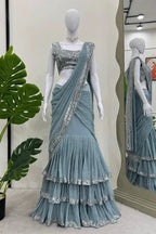 Ruffle  Lehenga Saree for wedding wear