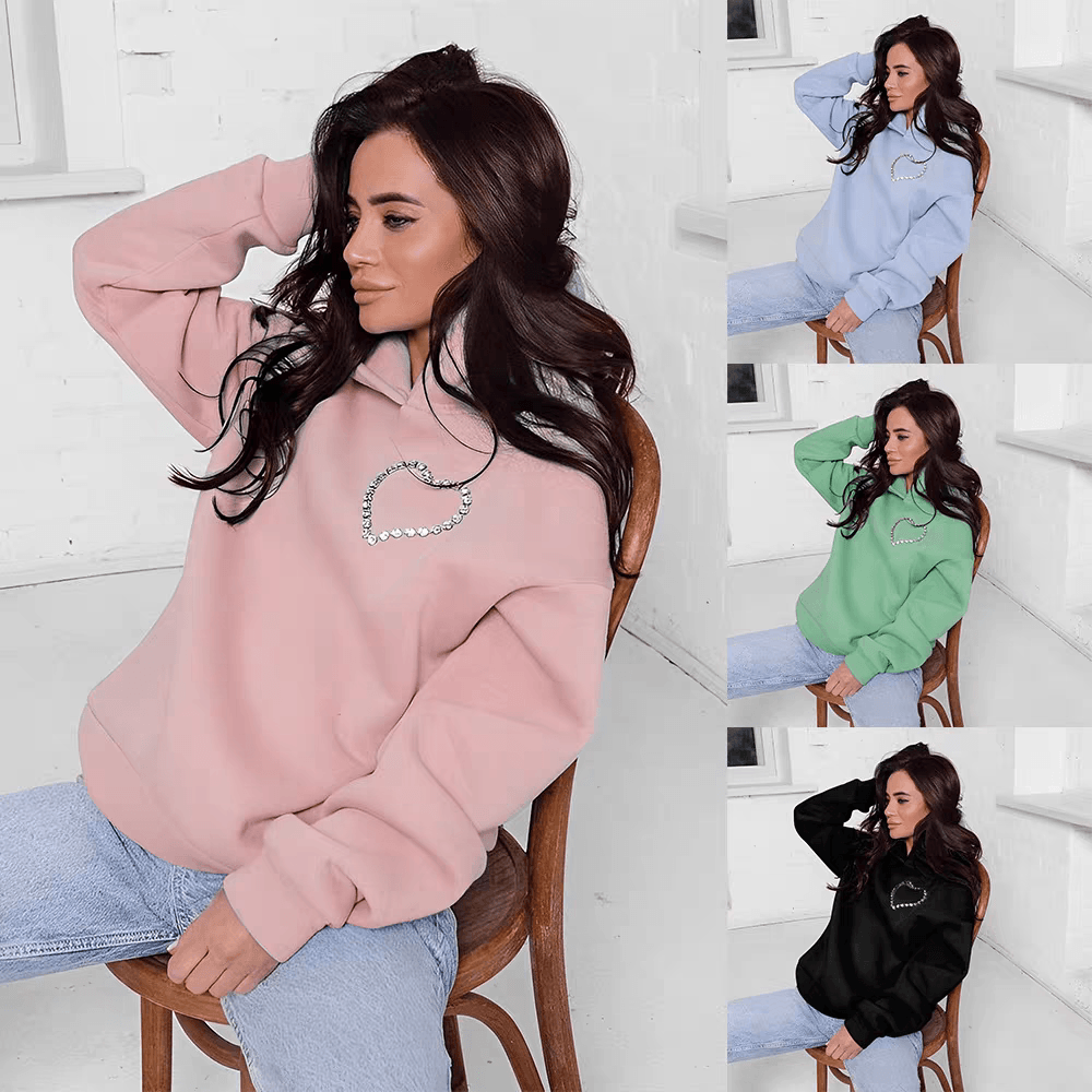 Valentine's Heart Shape Sweatshirt For Women At Low Price - 24th Spoke