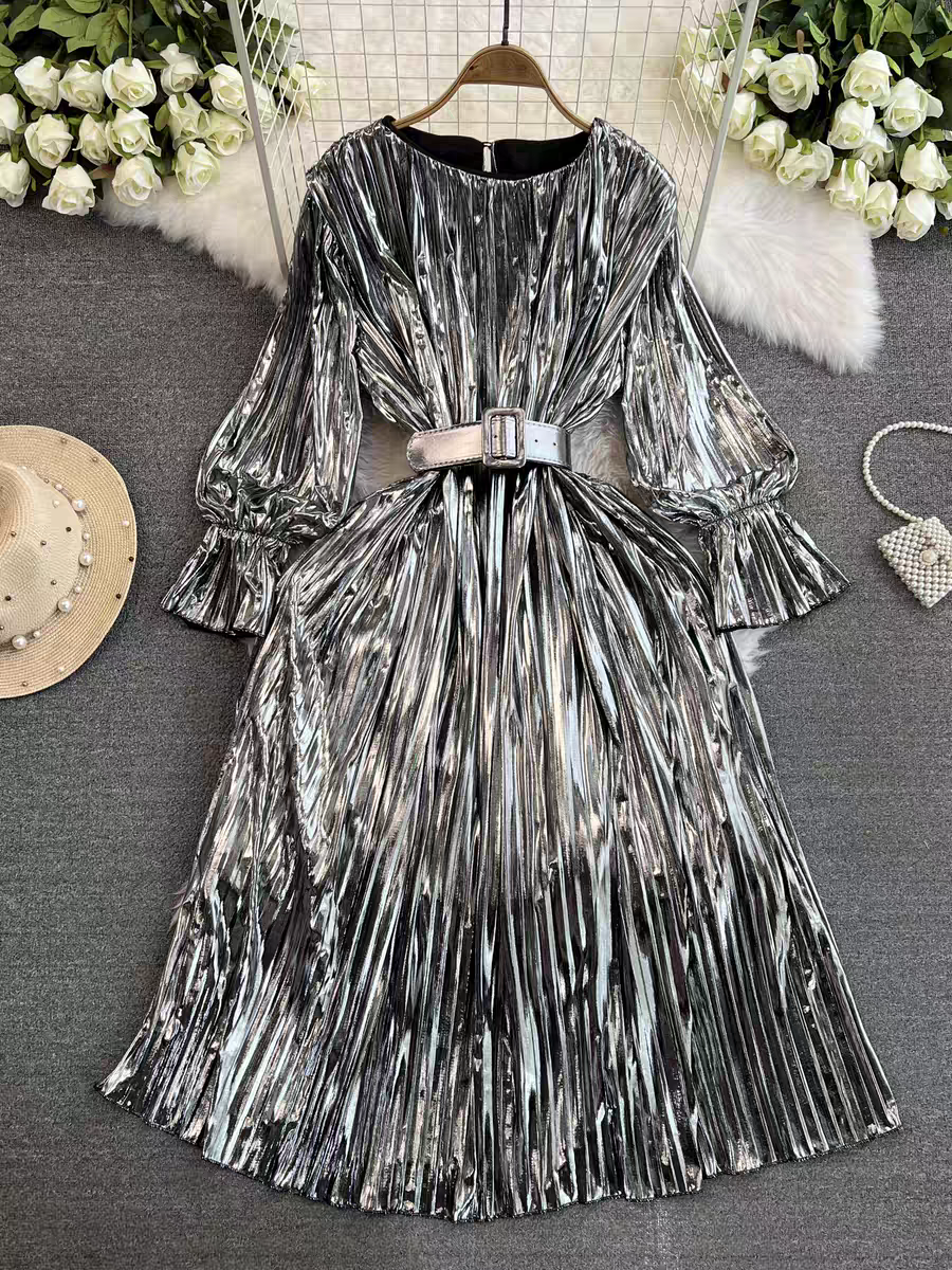 Hailee Party Wear Metallic Dress