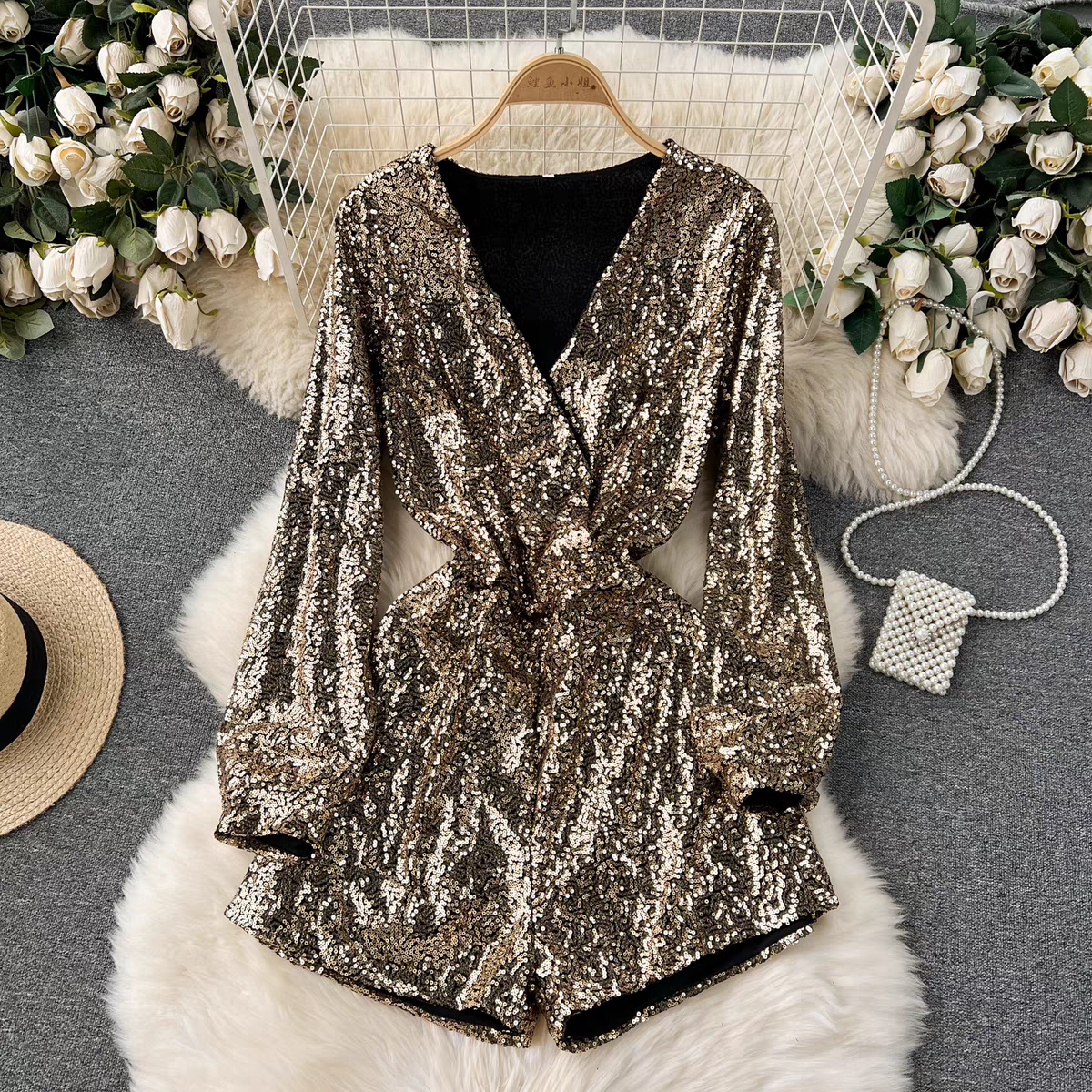 Felicity Party Wear Sequin Jumpsuit