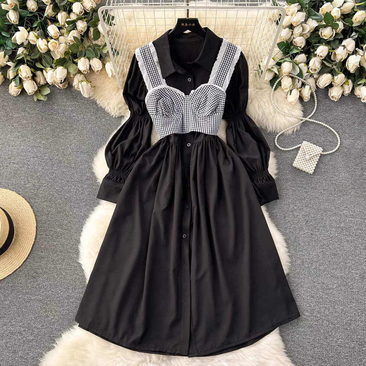 Katheryn Summer Korean Style Long Shirt Dress Set