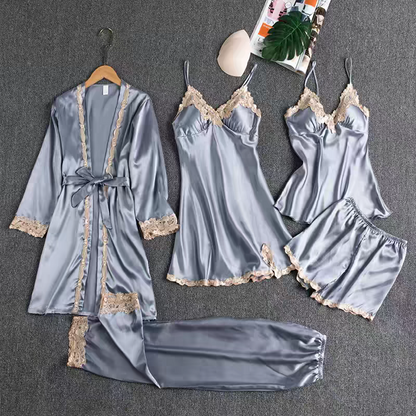 Emily Summer Pajama 5 Piece  loungewear, Night suit Set