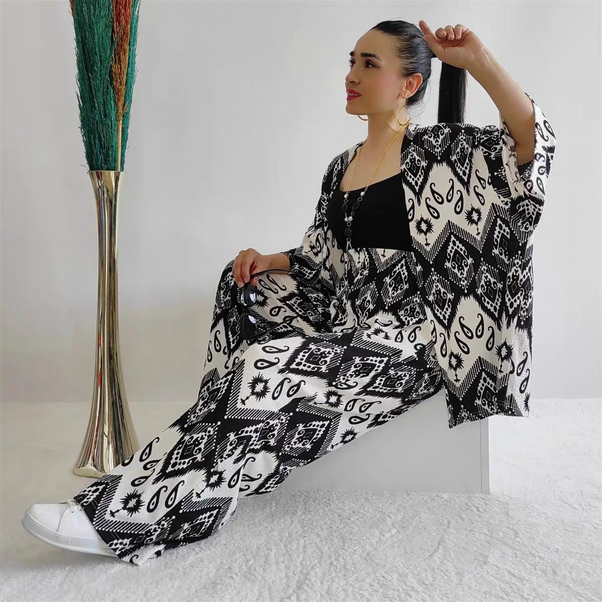 Jessica Summer Printed black and white Coord Set