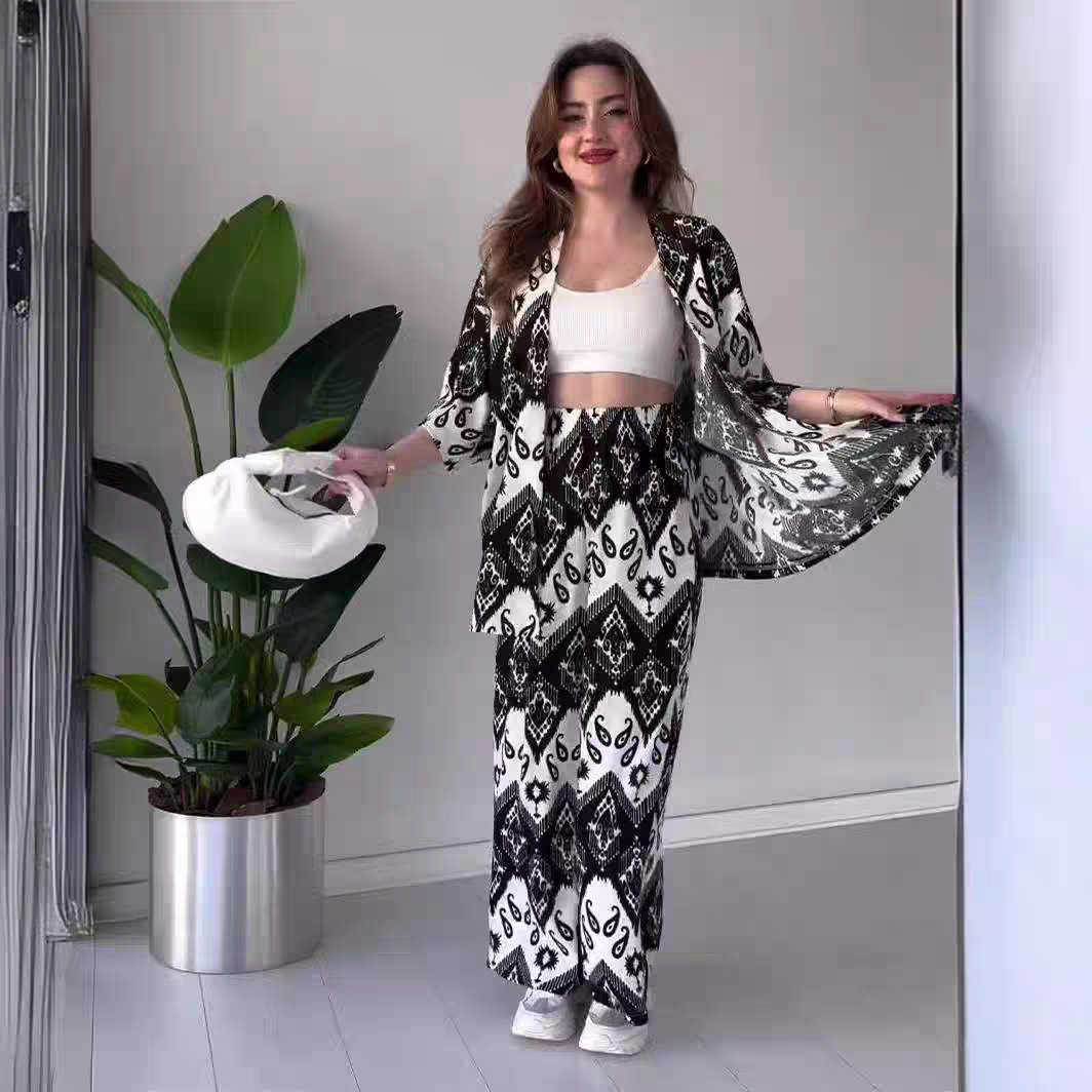 Jessica Summer Printed black and white Coord Set