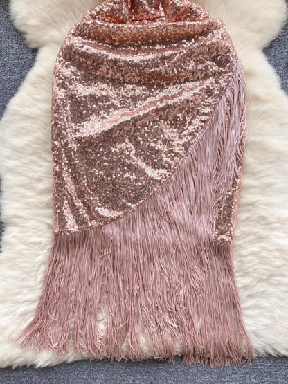 Kiara Sequin Gold Party Wear Dress