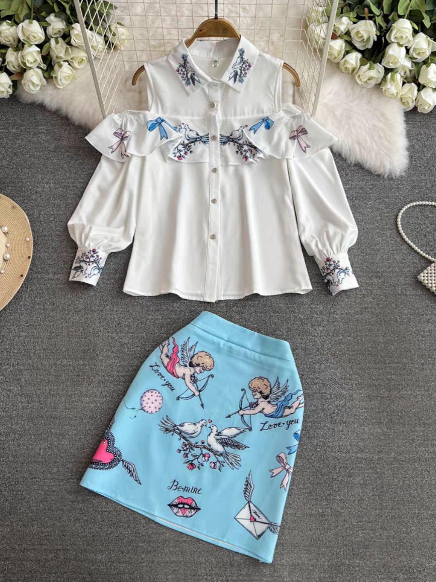 Rebecca Summer Off Shoulder Two Piece Coord Set