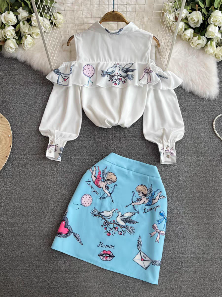 Rebecca Summer Off Shoulder Two Piece Coord Set